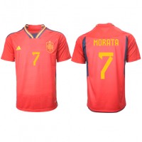 Moški Nogometni dresi Španija Alvaro Morata #7 Domači SP 2022 Kratek Rokav